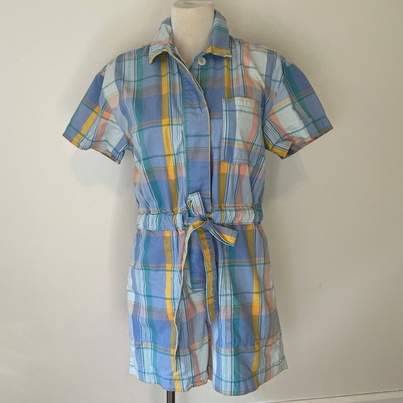 GAP Plaid Cotton Romper – Size 4 - Picture 4 of 7